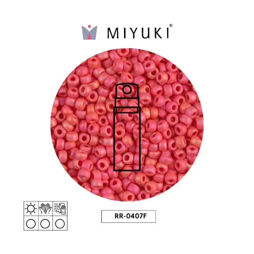 [17971] Mostacilla Miyuki rocalla 8/0 RR0407 opaco claro rojo mate x 10g