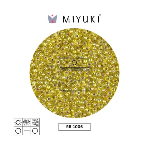 [13488] Mostacilla Miyuki rocalla 11/0 RR1006 plateado forrado verde AB x 25g