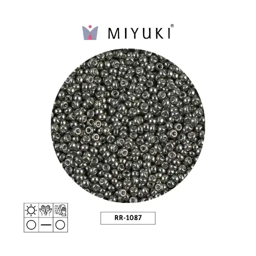 [19473] Mostacilla Miyuki rocalla 11/0 RR1087 galvanizado oscuro stee x 250g