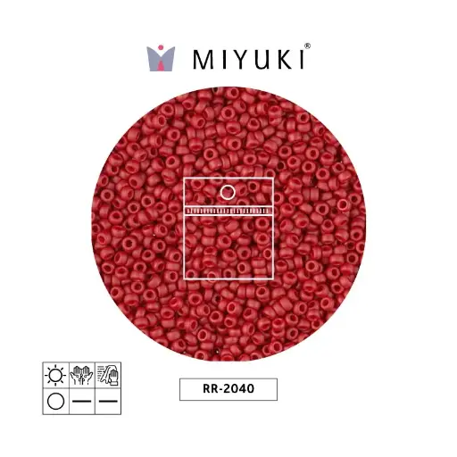 [17769] Mostacilla Miyuki rocalla 11/0 RR2040 mate metalizado brick rojo  x 25g