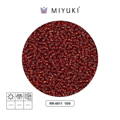 [16324] Mostacilla Miyuki rocalla 15/0 RR0011 plateado forrado ruby x 250g