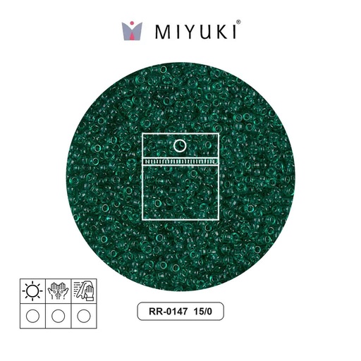 [32120] Mostacilla Miyuki rocalla 15/0 RR0147 transparente esmerald x 10g
