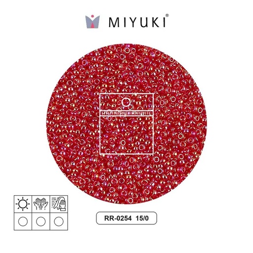 [32213] Mostacilla Miyuki rocalla 15/0 RR0254 transparente rojo AB x 10g