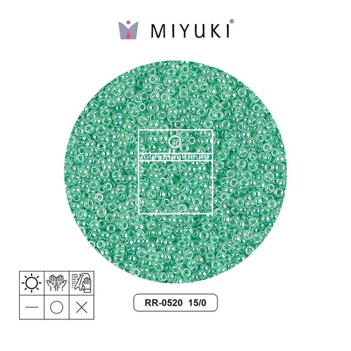 [25612] Mostacilla Miyuki rocalla 15/0 RR0520 mint green ceylon x 10g