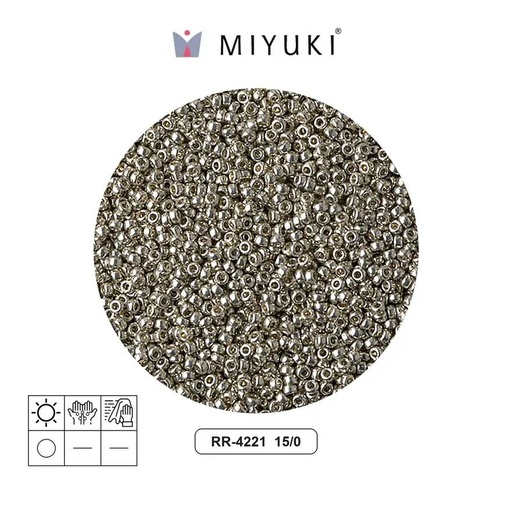 [23978] Mostacilla Miyuki rocalla 15/0 RR4221 galvanizado claro pewter x 250g