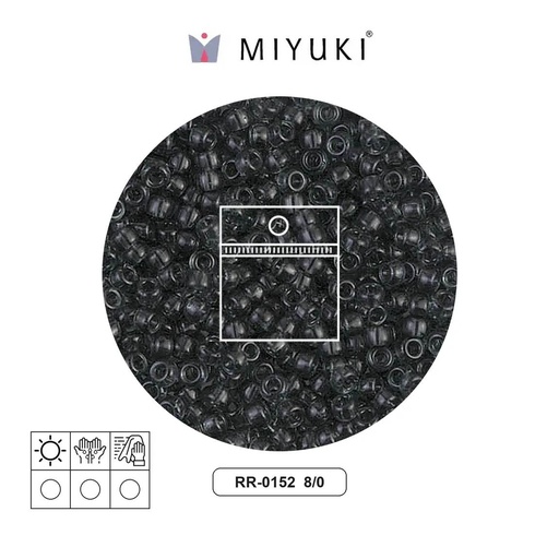 [22791] Mostacilla Miyuki rocalla 8/0 RR0152 transparente gris x 10g