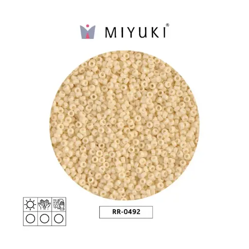 Mostacilla Miyuki rocalla 15/0 RR0492 opaco oscuro crema x 250g