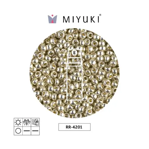 [23611] Mostacilla Miyuki rocalla 8/0 RR4201 galvanizado plateado x 10g