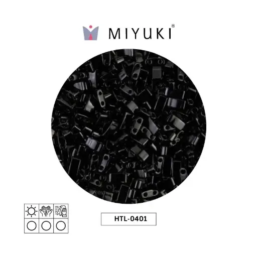 [02250] Miyuki half tila 5x2.3x1.9mm HTL0401 black x 250G