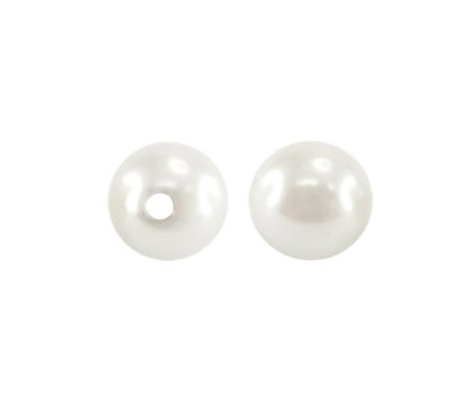 [13691] Round plastic pearl full hole 6mm milk white A-01 x und