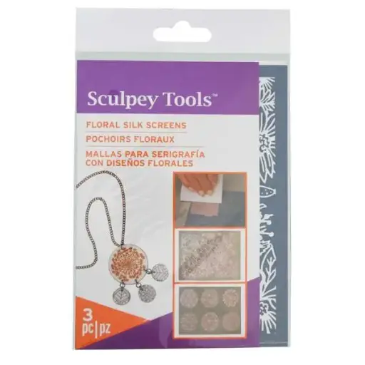 Mallas para serigrafía Sculpey, con diseños florales