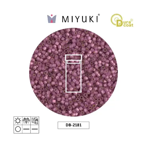 [10547] Miyuki delica 11/0 DB2181 plateado forrado rosebud mate x 3g