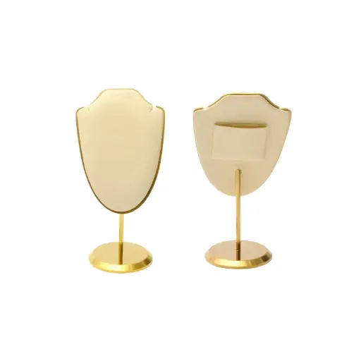 [11087] Exhibidor cuello bronce beige 6x12cm