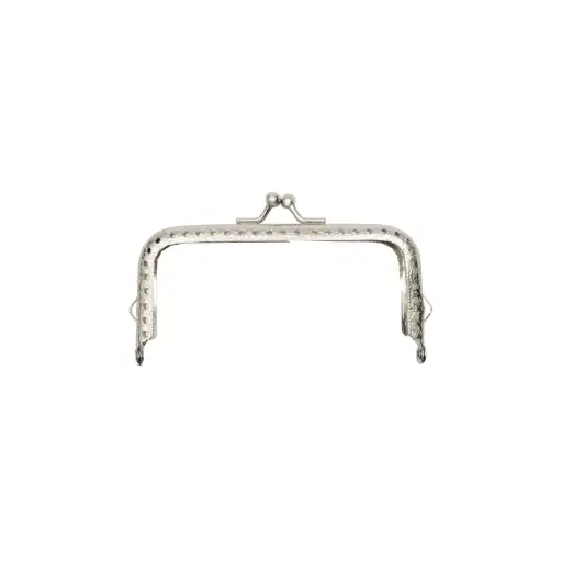 [31443] Marco de bolso para tejer niquel corrugado  10.5cm x und
