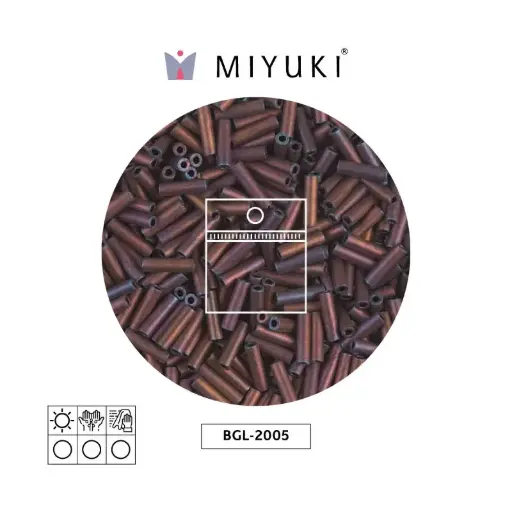 [10947] Miyuki bugle 6mm BGL2005 mate metalizado oscuro rojo AB x 10g