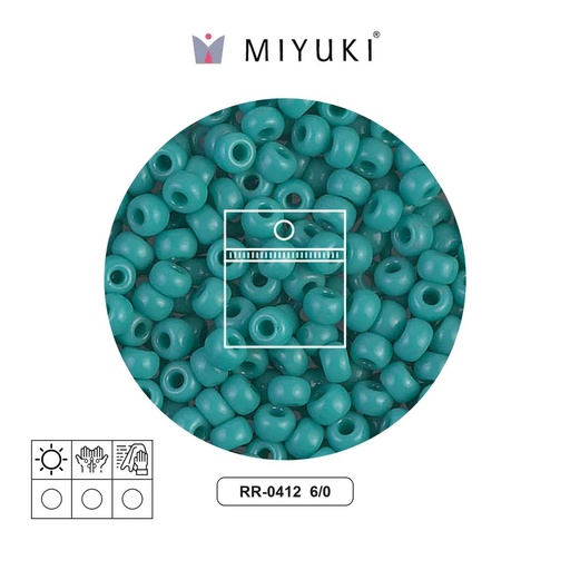 [04092] Mostacilla Miyuki rocalla 6/0 RR0412 opaque turquoise x 10g