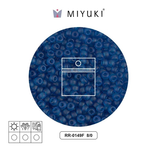 [04082] Mostacilla Miyuki rocalla 8/0 RR0149F matte transparent capri blue x 10g