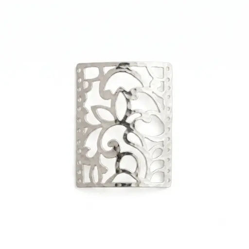 [05930] Placa Mishky arabesque 3x4cm plateada