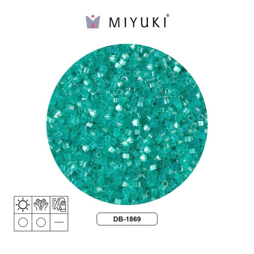 [32261] Miyuki delica 11/0 DB1869 color lined aqua green AB x 50g