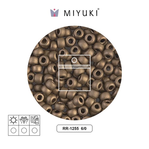 [28358] Mostacilla Miyuki rocalla 6/0 RR2006L mate metallix oscuro bronce x 10g