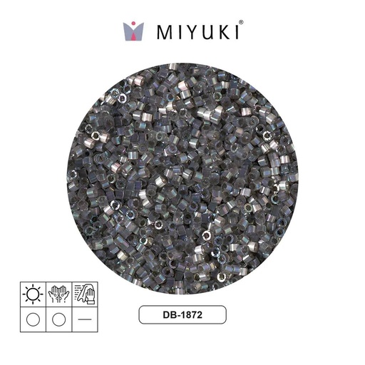 [29937] Miyuki delica 11/0 DB1872 color lined rusctic grey AB x 50g