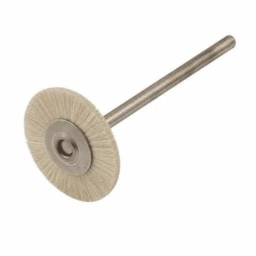 [09272] Mounted Wheel Soft Bristle Brush. Shank size: 3/32” BUF-009