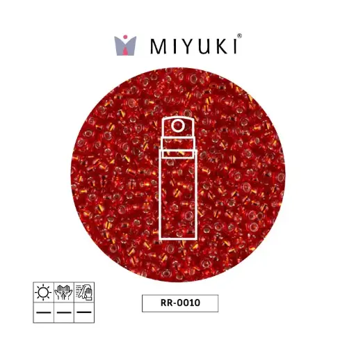 [02735] Mostacilla Miyuki rocalla 15/0 RR0010 silver lined flamed red x 10g