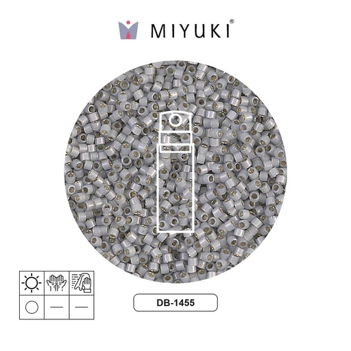 [18766] Miyuki delica 11/0 DB1455 plateado forrado claro smoke opal x 10g