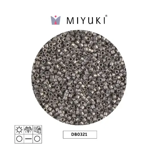 [09125] Miyuki delica 11/0 DB0321 mate metalizado plateado x 50g