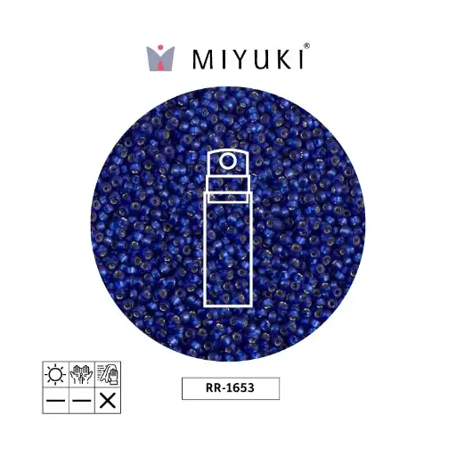 [32128] Mostacilla Miyuki rocalla 15/0 RR1653 mate plateado forrado dusk azul x 10g