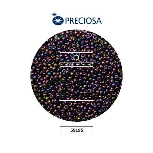 [24240] Mostacilla checa preciosa 2mm 59195 morado irizado x 50g