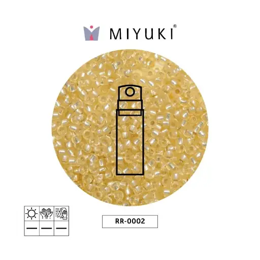 [24009] Mostacilla Miyuki rocalla 11/0 RR0002 plateado forrado claro dorado x 10g