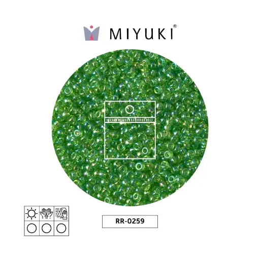 [16261] Mostacilla Miyuki rocalla 11/0 RR0259 transparente claro verde AB x 25g