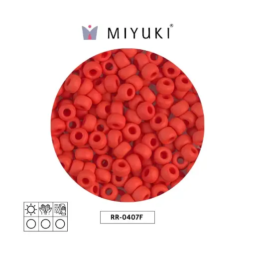 [16995] Mostacilla Miyuki rocalla 6/0 RR0407F opaco claro rojo mate x 50g