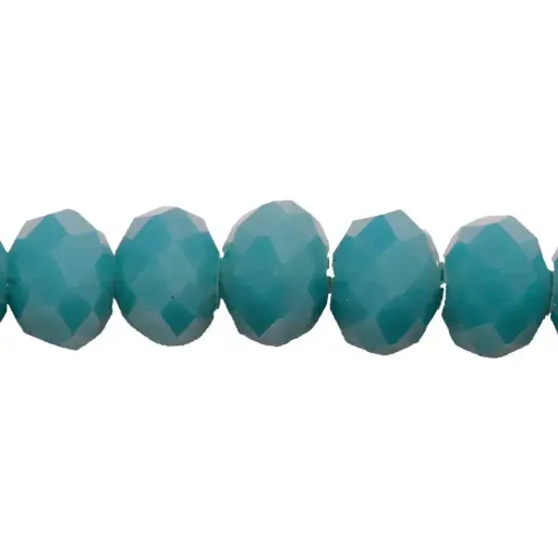 [25432] Murano rondela facetada 8mm azul turquesa 53 x 71 und