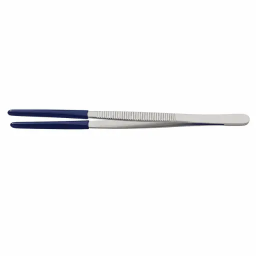 [18693] Steam Cleaning Tweezers. Thick PVC Coating on Jaws. Made Of Stainless Steel 10inch TWZ-440-B