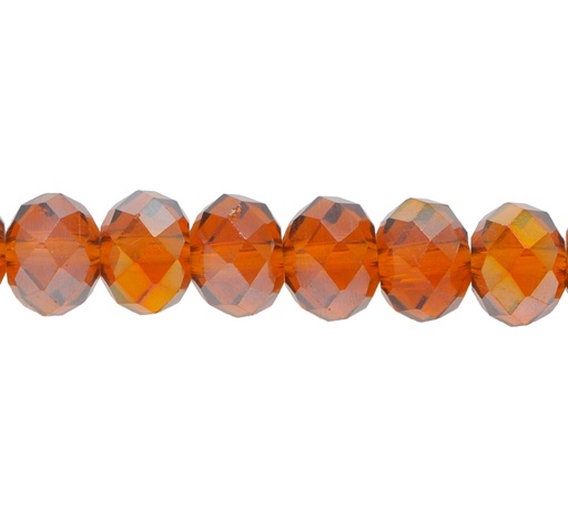 [10984] Murano rondela facetada 8mm smoked topaz 12AB x 61und