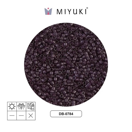 [21413] Miyuki delica 11/0 DB0784 frosted transparent dark smoky amet x 50g