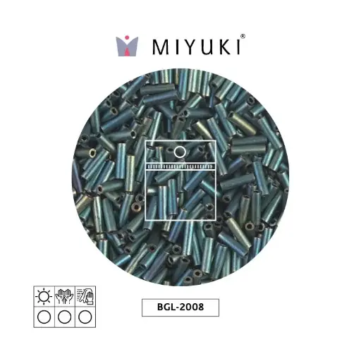 [19543] Miyuki bugle 6mm BGL2008 matte metallic patina AB x 25g
