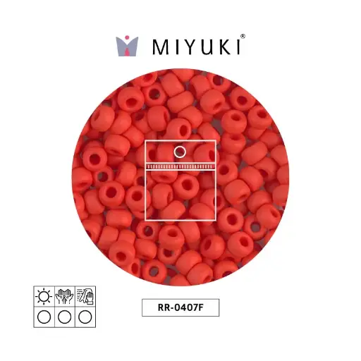 [05605] Mostacilla Miyuki rocalla 6/0 RR0407F opaco claro rojo mate x 25g