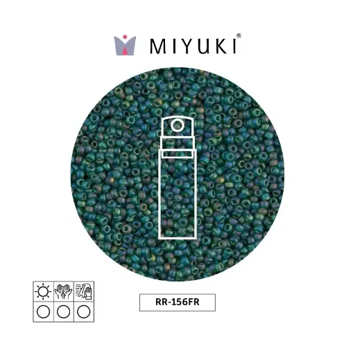 [32125] Mostacilla Miyuki rocalla 15/0 RR0156FR mate transparente oscuro verde AB x 10g