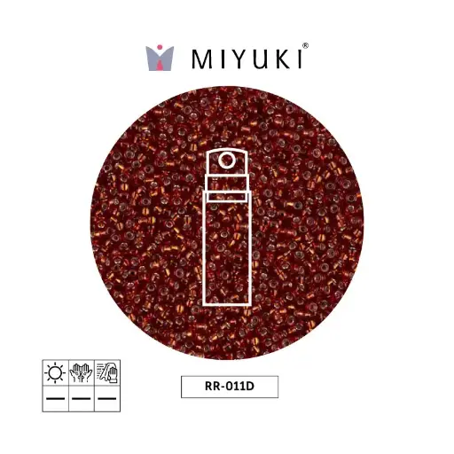 [32106] Mostacilla Miyuki rocalla 15/0 RR0011D plateado forrado oscuro ruby x 10g