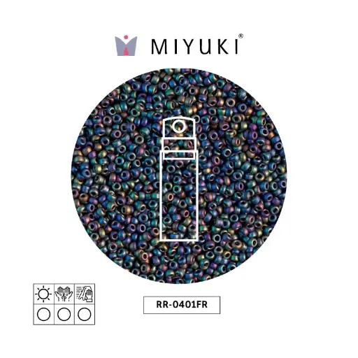 [07472] Mostacilla Miyuki rocalla 15/0 RR0401FR mate negro AB x 10g
