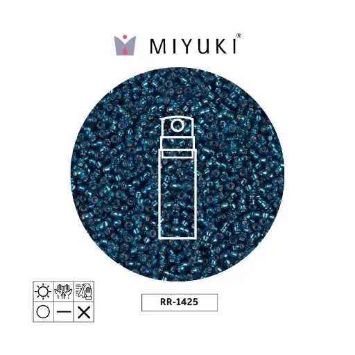 [32116] Mostacilla Miyuki rocalla 15/0 RR1425 plateado forrado azul zircon x 10g