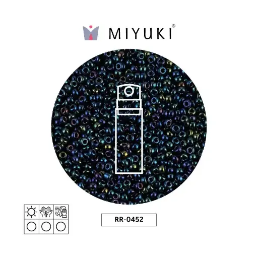 [25488] Mostacilla Miyuki rocalla 15/0 RR0452 metalizado oscuro azul AB x 10g