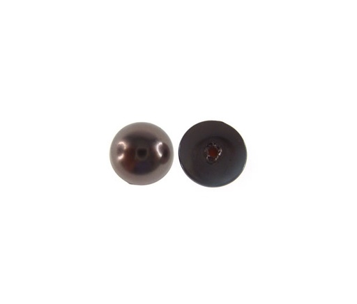 [06971] Media perla sintetica base plana 1H 10mm coffee CX-600 x ud
