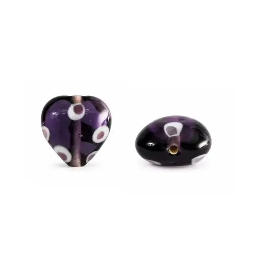[05674] Vidrio Hindú corazón 13mm morado BGT-3061 119 x und