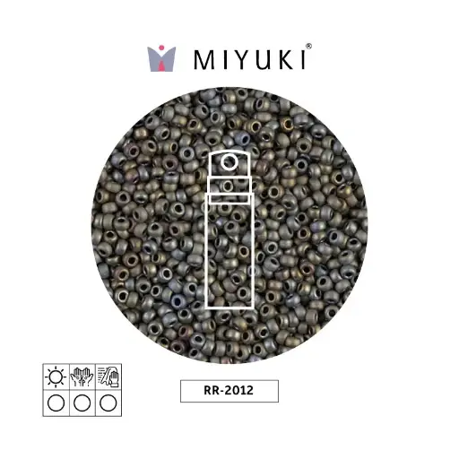 [30516] Mostacilla Miyuki rocalla 11/0 RR2012 mate metalizado tawny gris x 10g