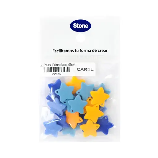 [32336] Acrilico 2798 star 17x3mm color mix x 24unds