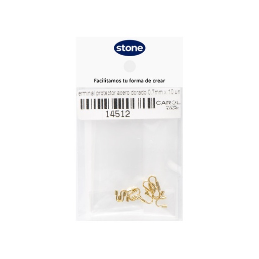 [14512] Terminal protector acero dorado 5mm x 10 unds
